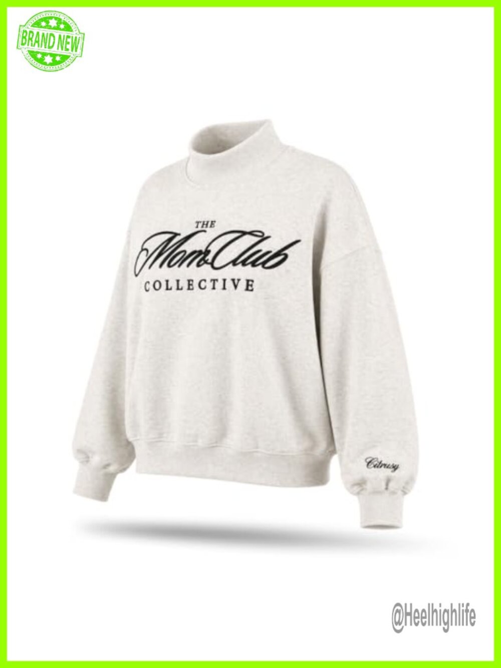 Oversized Mockneck Sweatshirt Women Pullover Mom Club Cozy